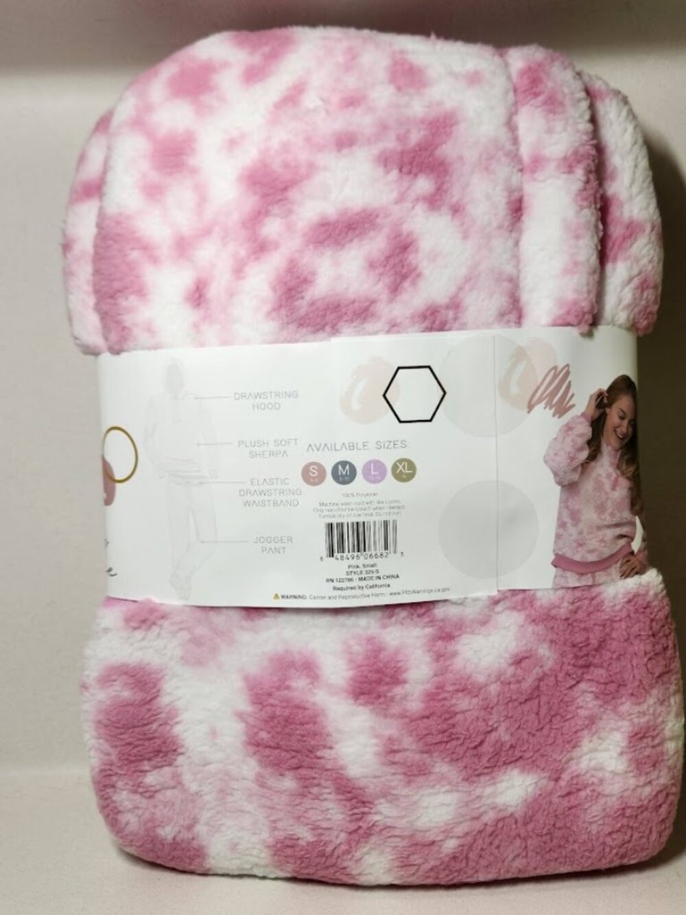 NEW Women's Pajama Gift Set PJs pajamas 2 Piece Hoodie hooded top Pants Pink Top - Picture 6 of 6